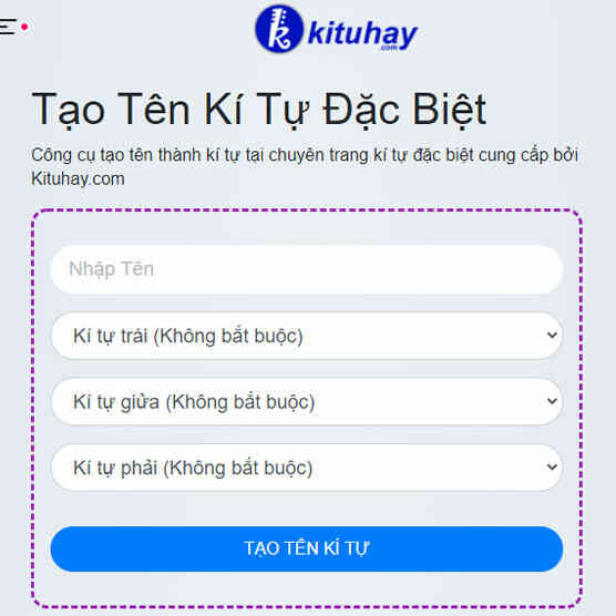 Công cụ tạo kí tự đặc biệt của Kituhay.com